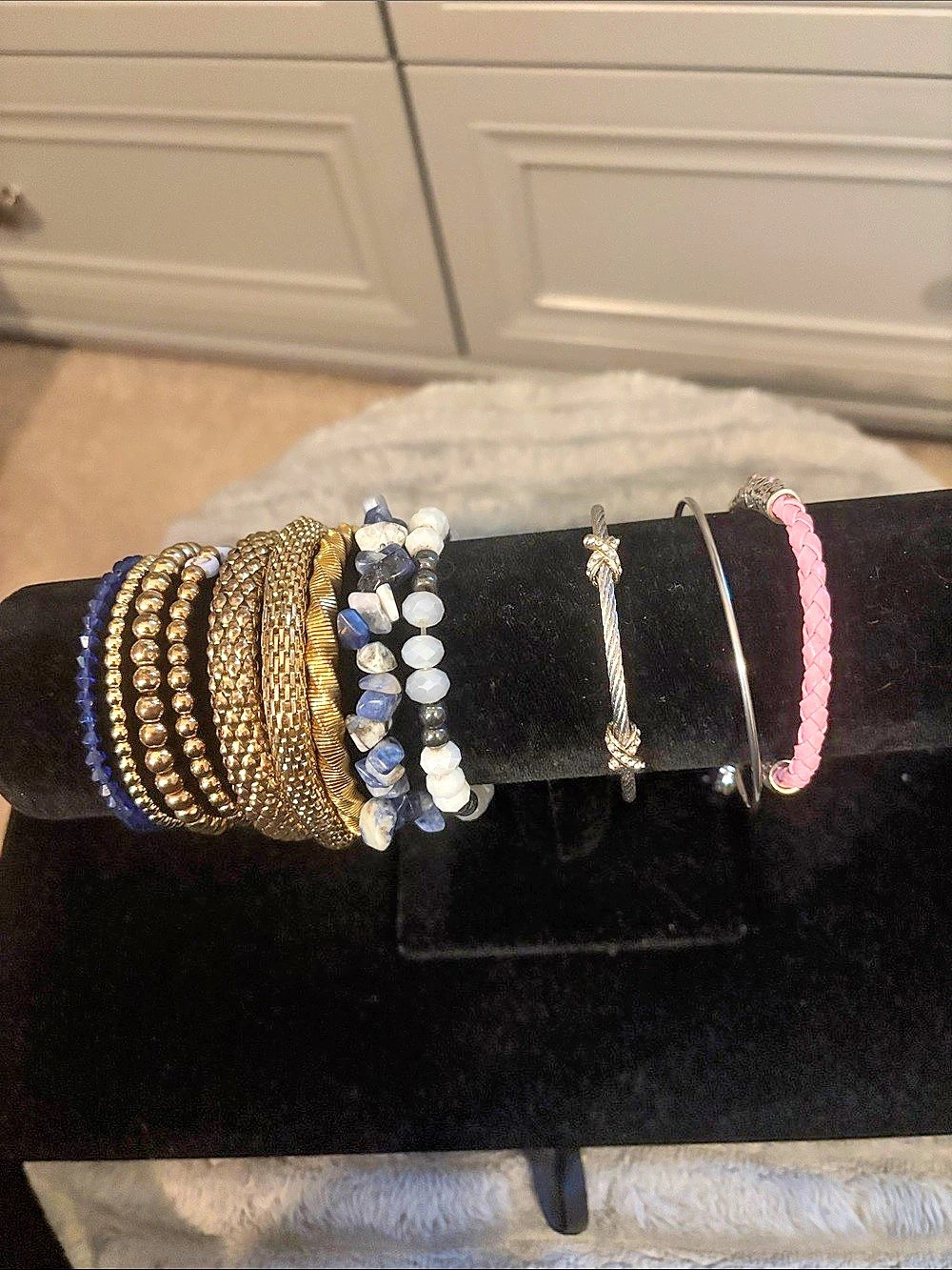 Bracelet Stack in Gold & Blue Like New
